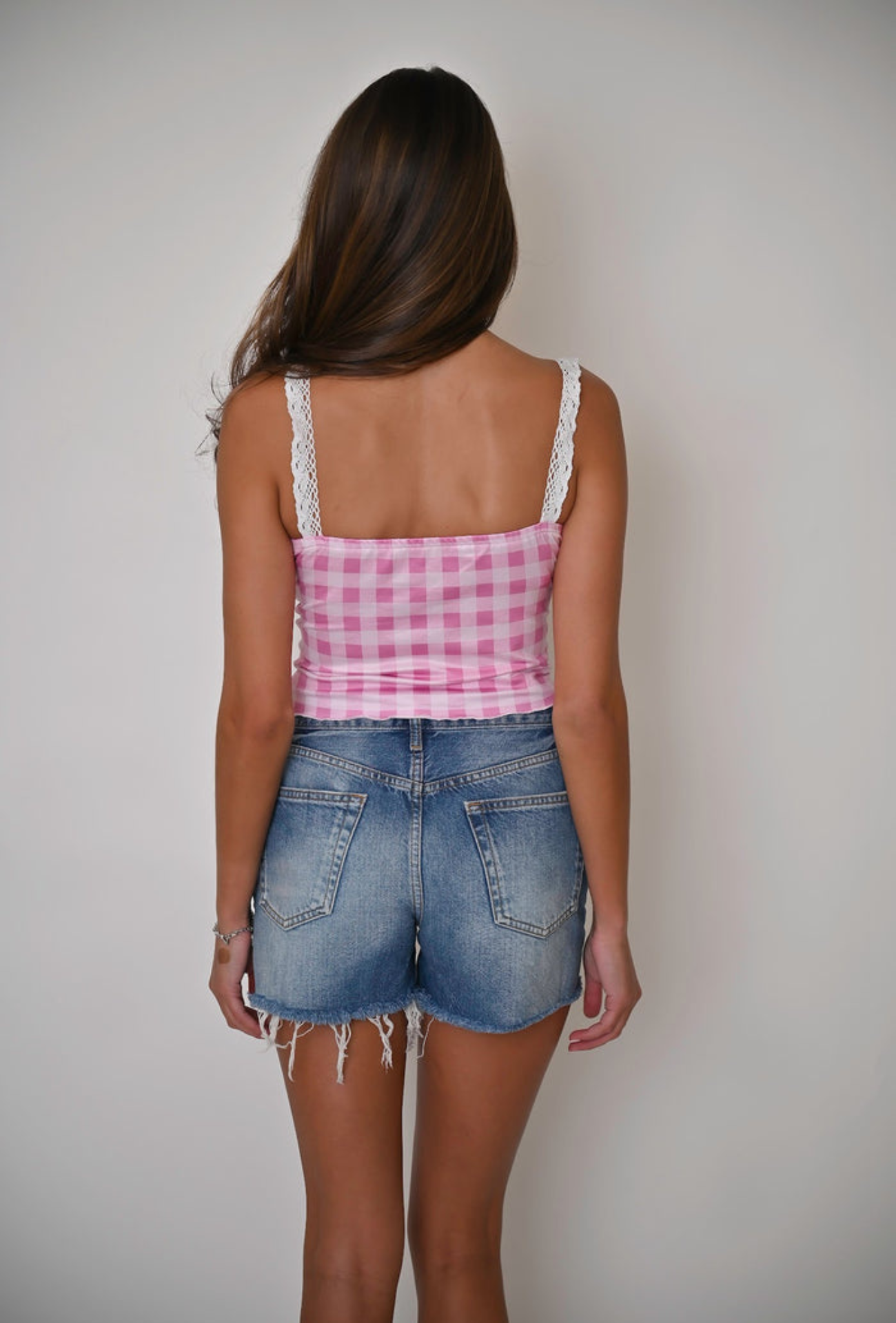 Lace Gingham Top