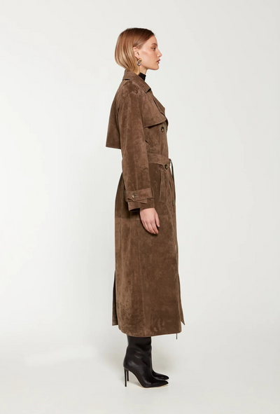 Suzan-Suede Trench Coat