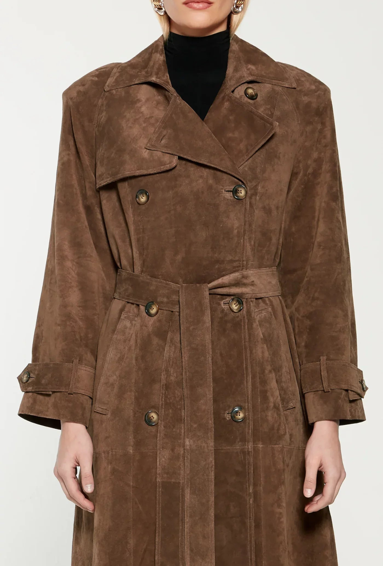 Suzan-Suede Trench Coat