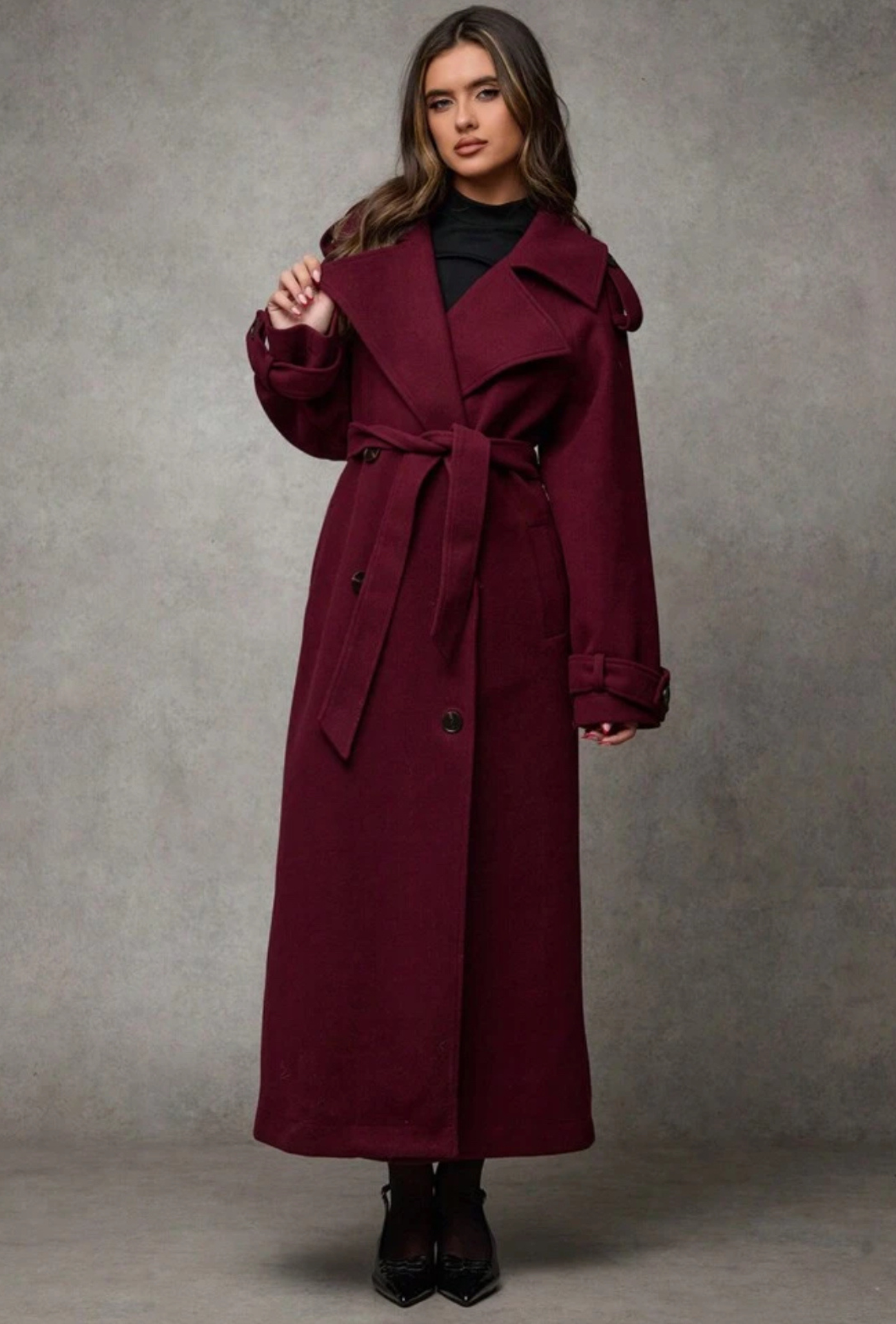 Burgundy Trench Coat