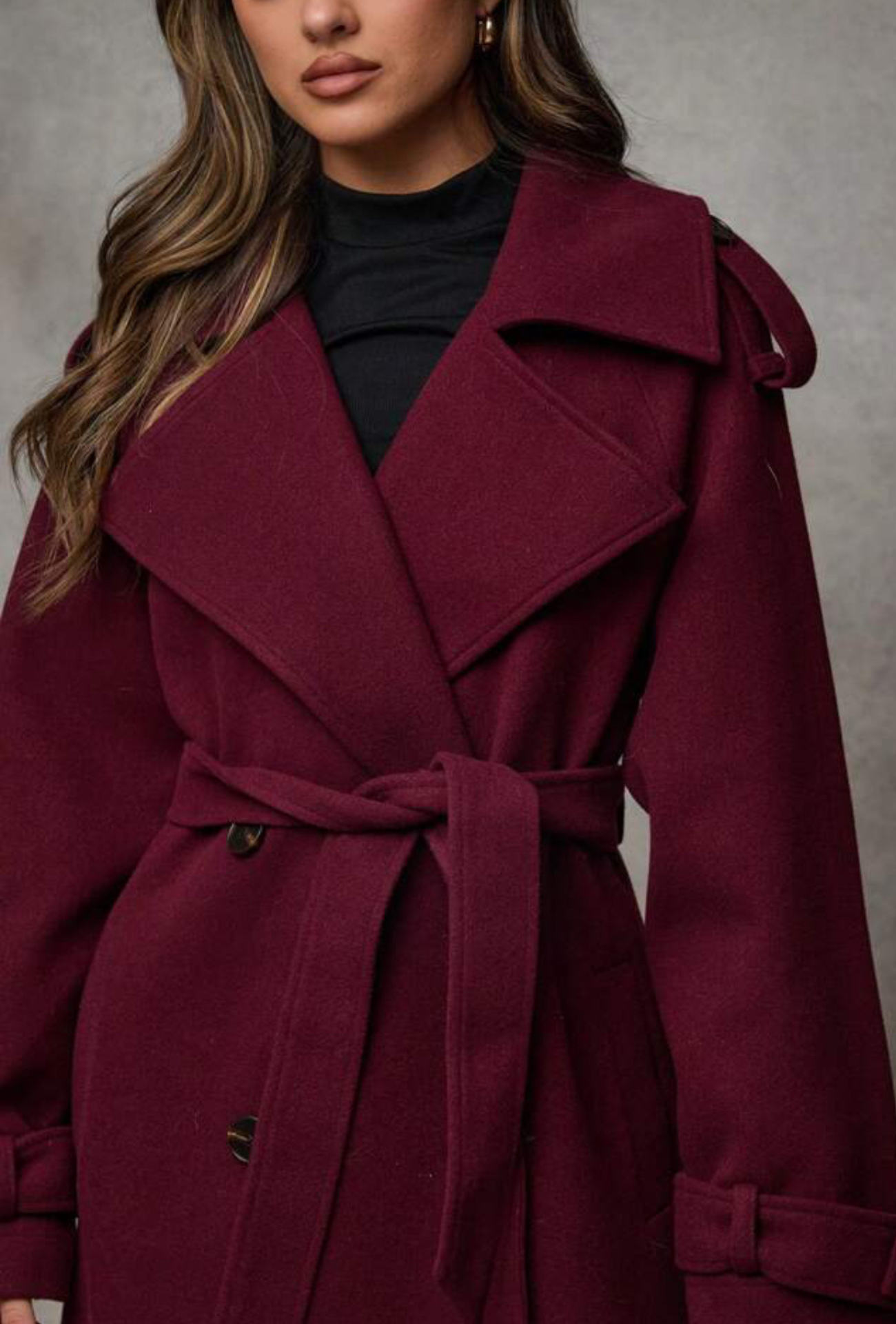 Burgundy Trench Coat