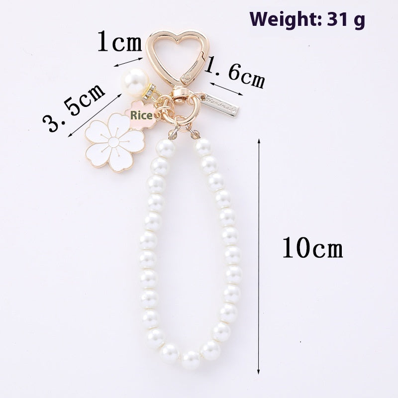 Pearl & Flower Bag Charm