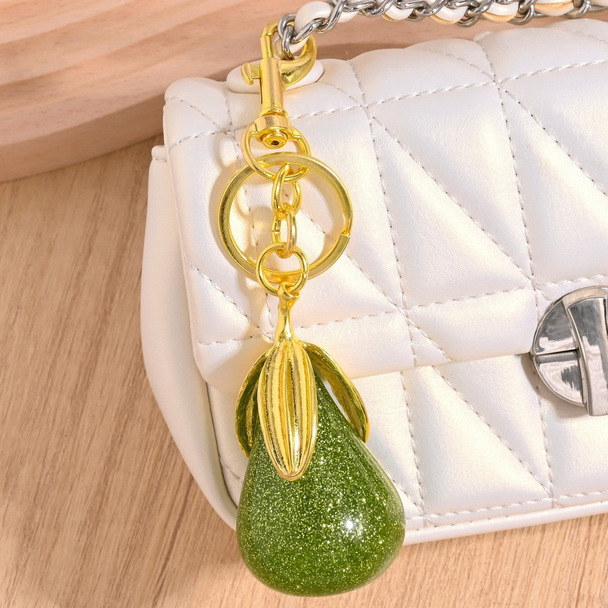 Green Pear Bag Charm