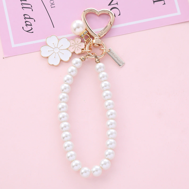 Pearl & Flower Bag Charm